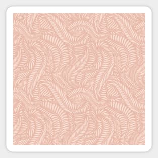 Floral Decor in Blush Pink / Abstract Plants, Elegant Pattern Sticker